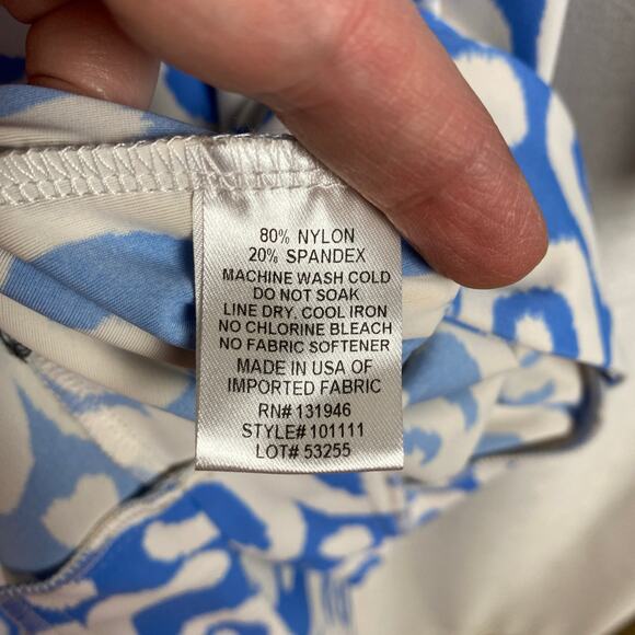 Jude Connally Blue Swirl Megan 3/4 Sleeve Jude Cloth Shift Dress Sz.L - Picture 13 of 14